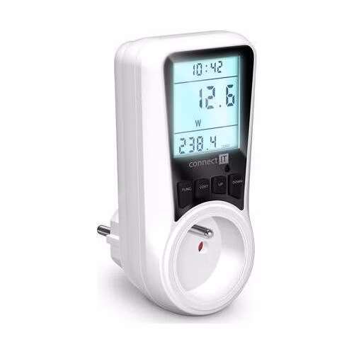 CONNECT IT PowerMeter Pro měřič spotřeby el. energie, podsvícený LED display, dětská pojistka