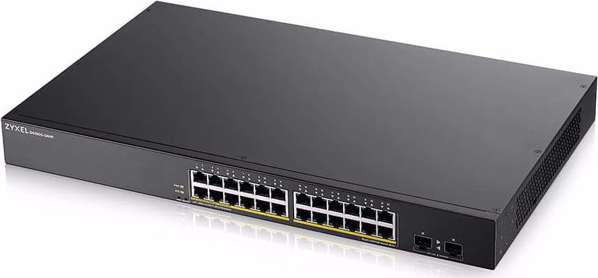 Zyxel GS1900-24HP v2 26portový gigabitový webový inteligentný PoE prepínač, 24x gigabitový RJ45, 2x SFP, rozpočet PoE 170W