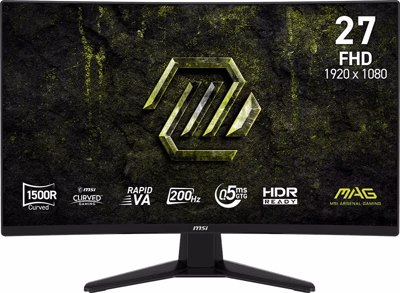 MSI Gaming monitor MAG 274CF E20 27" Rapid VA zakřivený/FHD/200Hz/0,5ms/2xHDMI/DP/černá