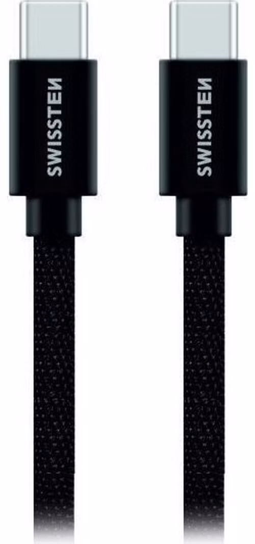 Swissten Datový Kabel Textile USB-C / USB-C 1,2 M Černý