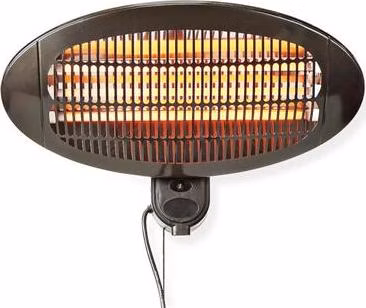 Nedis HTPA110EBK - Venkovní Topné Těleso | 2000 W | 3 Nastavení Teploty | Na zeď | IP34 | Černá