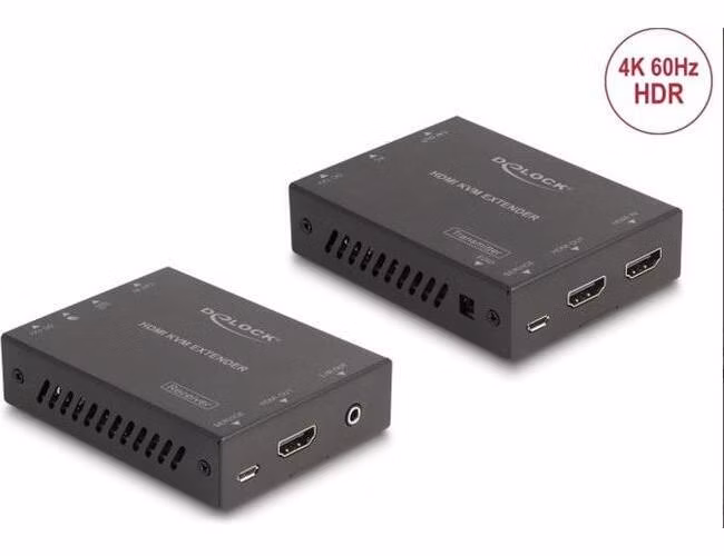 Delock Prodlužovací sada HDMI KVM po kabelu Cat.6, 4K 60 Hz, 70 m