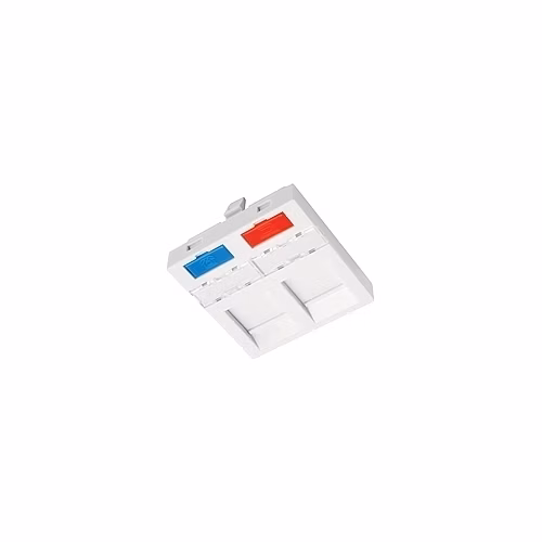 Modul French style Solarix 45x45mm pre 2 keystony priamy biely