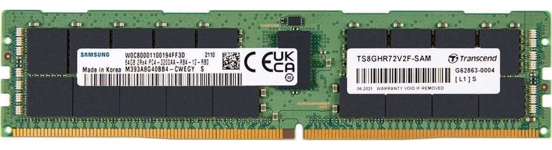 Transcend paměť 64GB DDR4 3200 REG-DIMM 2Rx4 4Gx4 CL22 1.2V