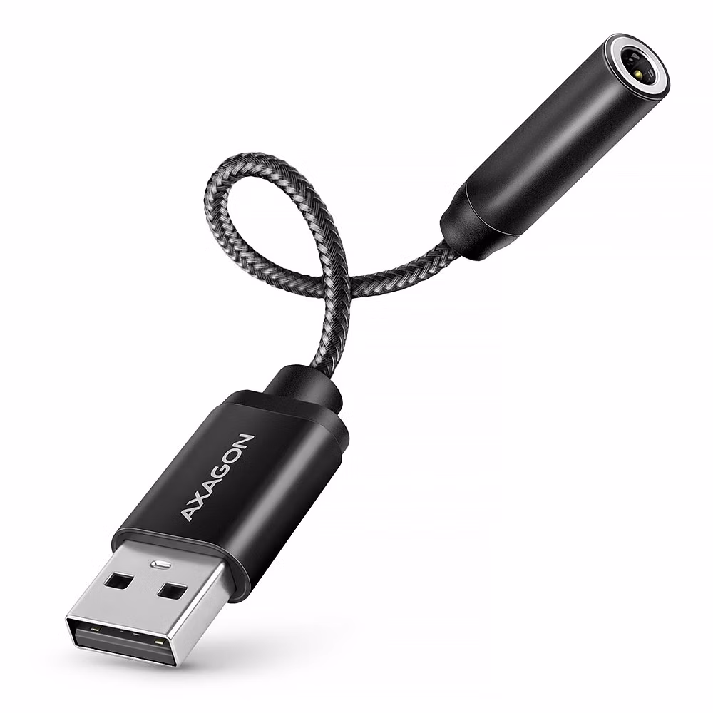 AXAGON miniaturní USB-A zvukovka / ADA-HA/ 384kHz / 32Bit DAC / kabel 10cm