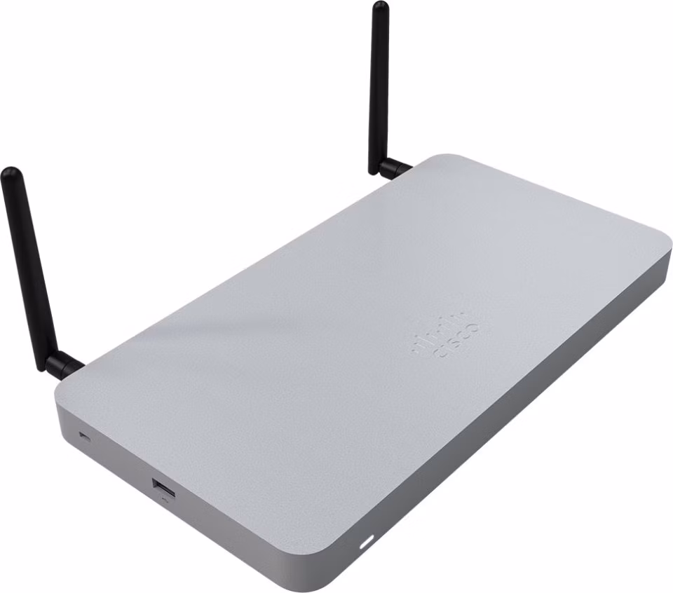 Cisco Meraki MX68W Firewall Cloud Managed, 2x GbE WAN, 10x GbE LAN (2x PoE+), Wave 2 Wi-Fi