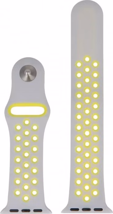 Swissten řemínek pro apple watch silikonový - sport 38 / 40 / 41 mm stříbrno/žlutý