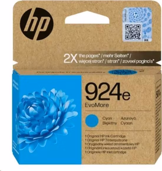 HP 924e EvoMore Cyan Original Ink Cartridge 800str.