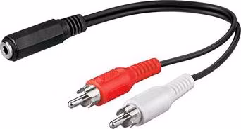 Kábel PremiumCord Jack 3,5 mm-2xCINCH F/M 20 cm