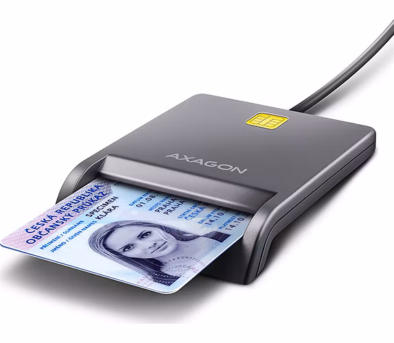 AXAGON čtečka kontaktních smart karet USB-A (eObčanka) / Smart Card / CRE-SM3T / USB 2.0 / 1,3m