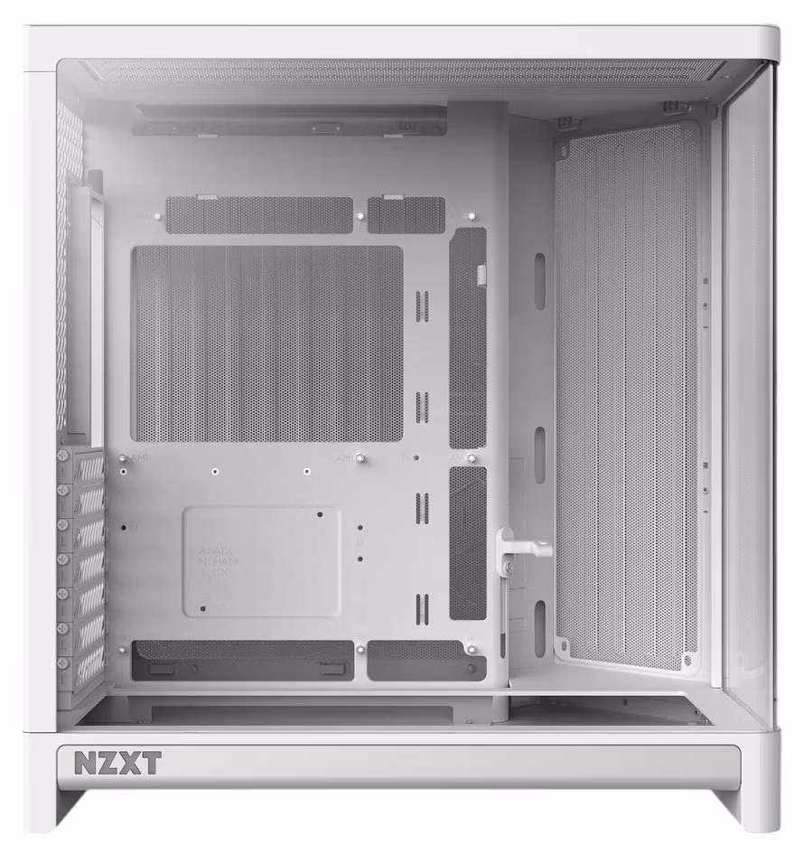 NZXT skříň H6 dvoukomorová / MidT / až 10x120mm fan / 2xUSB 3.2 / USB-C / zaoblená prosklená bočnice i čelo / bílá