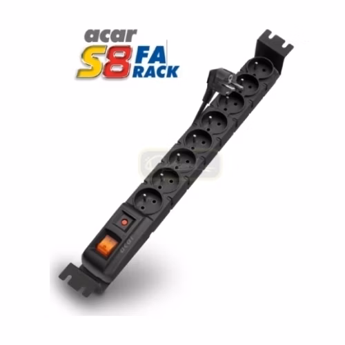 OCRACK ACAR 19" napájecí panel S8/3m 8x230V-3m BK