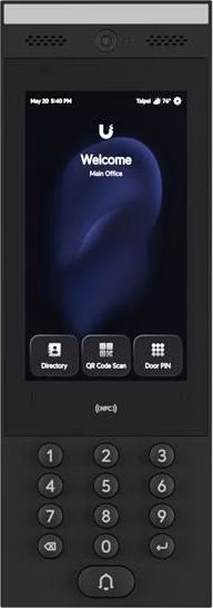 Ubiquiti Indoor/outdoor intercom terminal for managing residential and commercial building entry requests with Touch Pas