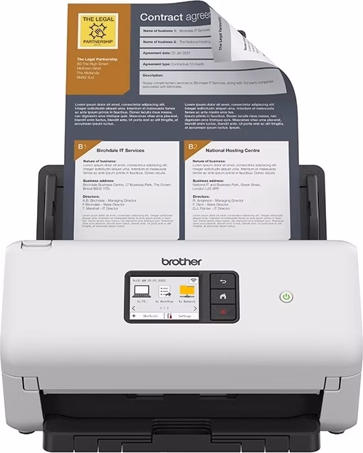 Brother ADS-4550W rychlý oboustranný skener dokumentů A4, 35 stran, dotykový displej, LAN, Wi-Fi
