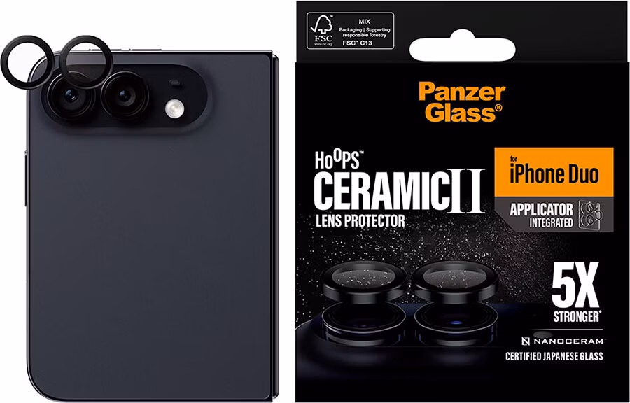 PanzerGlass ochranné sklo Hoops Ceramic pre iPhone Duo - Black