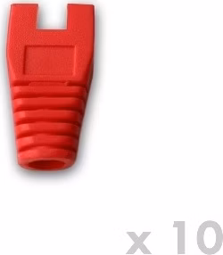 DATACOM Návlek pro plug RJ45 s výřezem červený (10ks)