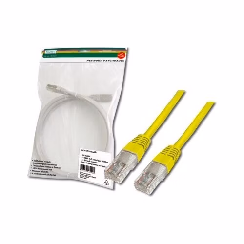 Digitus Patch Cable, UTP, CAT 5e, AWG 26/7, měď, žlutý 3m