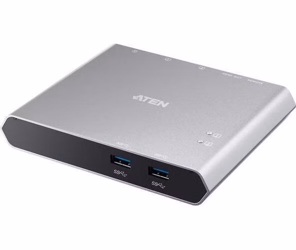 Aten 2-Port USB-C Dock Switch with Power Pass-through