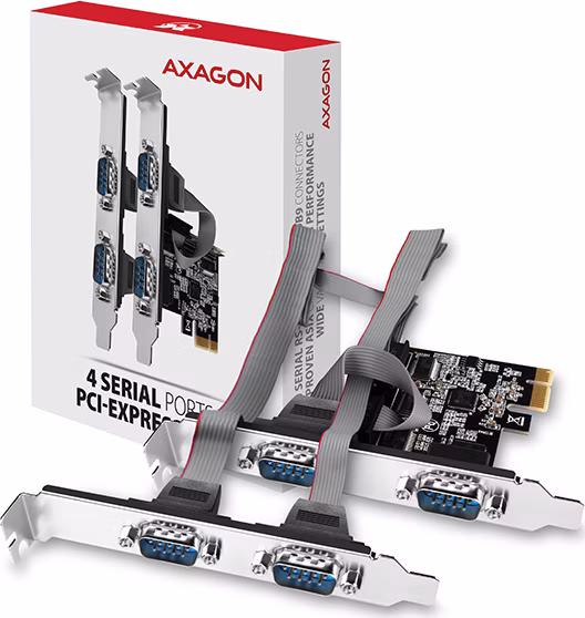 AXAGON PCIe řadič 4x sériový port (RS-232) / PCEA-S4N / 250 kbps / LP bracket