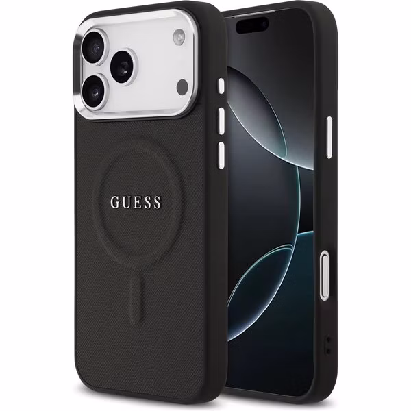 Guess PU Saffiano MagSafe kryt iPhone 17 Pro Max čierny