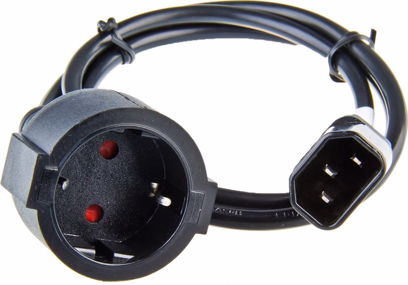 AVACOM Síťový kabel pro výstup UPS - redukce PC konektor (IEC C14) na zásuvku schuko 1m