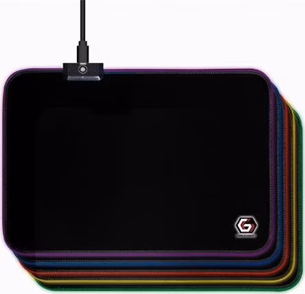 Gembird Podložka pod myš látková černá, MP-GAMELED-M, USB, RGB podsvícení, herní, 250x350mm