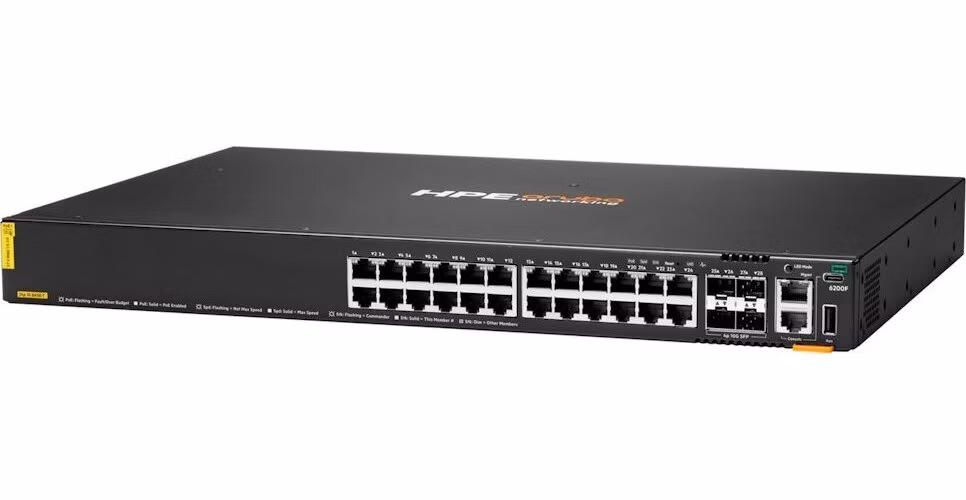 HPE Aruba Networking 6200F 24G Class4 PoE 4SFP+ 370W Switch