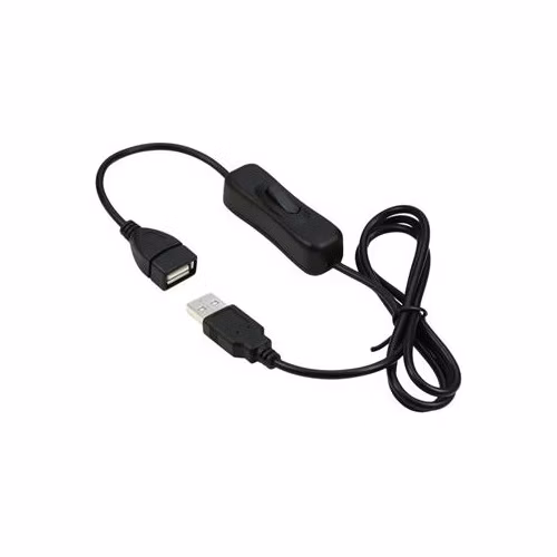 PremiumCord USB 2.0 kabel prodlužovací s vypínačem, A male- A female,1m černá