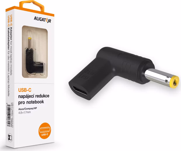 Aligator USB-C napájacia redukcia 4.8*1.7mm pre notebooky Asus/Compaq/HP