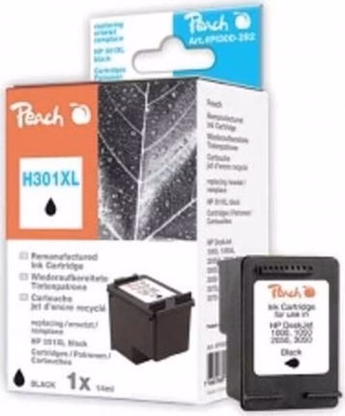 PEACH kompatibilní cartridge HP CH563E No.301XL, Black, 14 ml