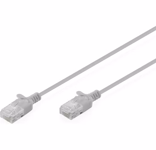 Digitus CAT 6 U-UTP slim patch cord, 1 m, šedý