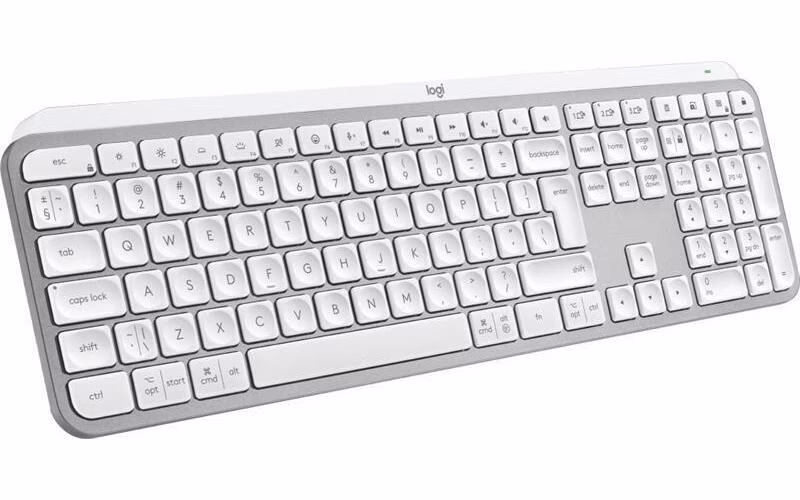 Logitech klávesnice MX Keys S/ bezdrátová/ Bluetooth/ USB-C/ US layout/ bílo-šedá