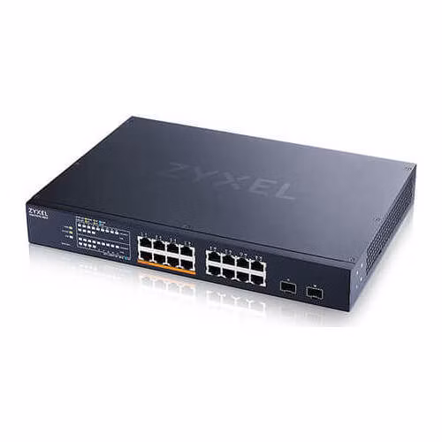 Zyxel XMG1915-18EP, 16-port 2.5GbE, 2 SFP+, 8 x PoE++ 180W Smart Switch, hybird mode, standalone or NebulaFlex Cloud
