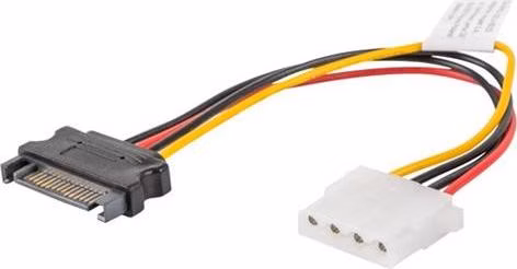 LANBERG Molex (F) na SATA (M) kabel 15cm