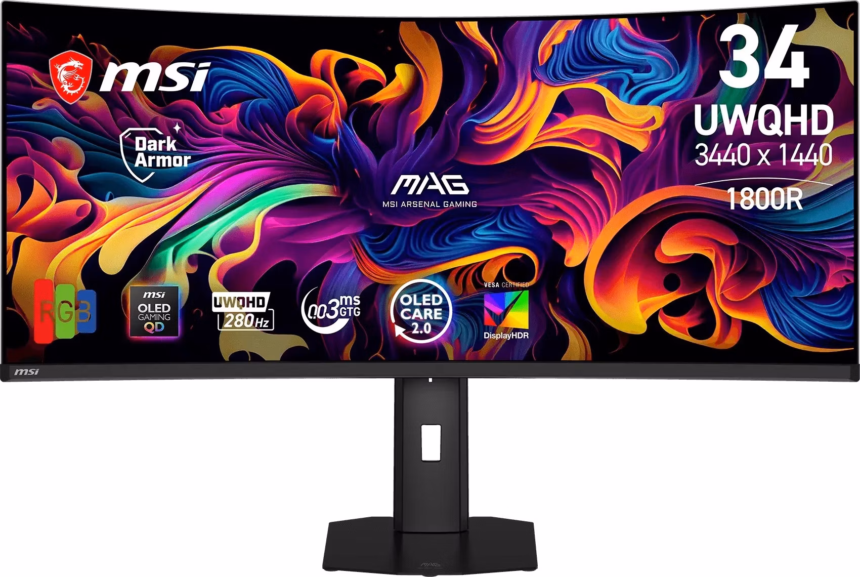 MSI MAG/341CQP X28/34"/QD-OLED/UWQHD/280Hz/0,03ms/Čierna/3R