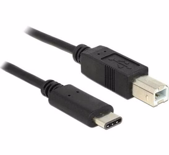 Delock Kabel USB Type-C 2.0 samec > USB 2.0 Typ-B samec 0,5 m černý