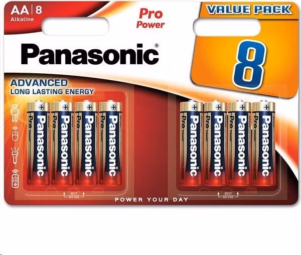 PANASONIC Alkalické baterie Pro Power LR6PPG/8BW AA 1,5V (Blistr 8ks)