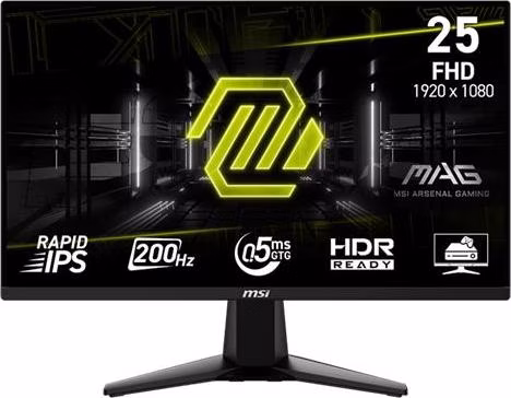 MSI MAG 255F E20 gaming monitor 24,5" Rapid IPS/FHD/200Hz/0,5ms/2xHDMI/DP/černá