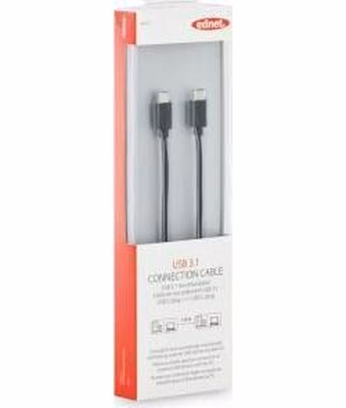 Ednet Připojovací kabel USB typu C, typ C na C M/M, 1,0 m, 3A, 480 MB, 2,0, bl