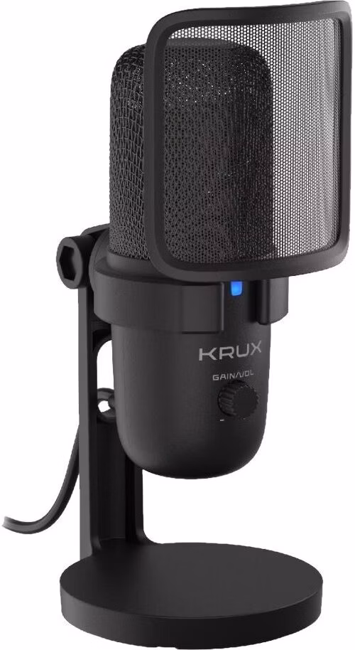 Krux mikrofon Emote 2000S / stolní / 2 typy filtrů / 3,5mm jack / USB-C / černý