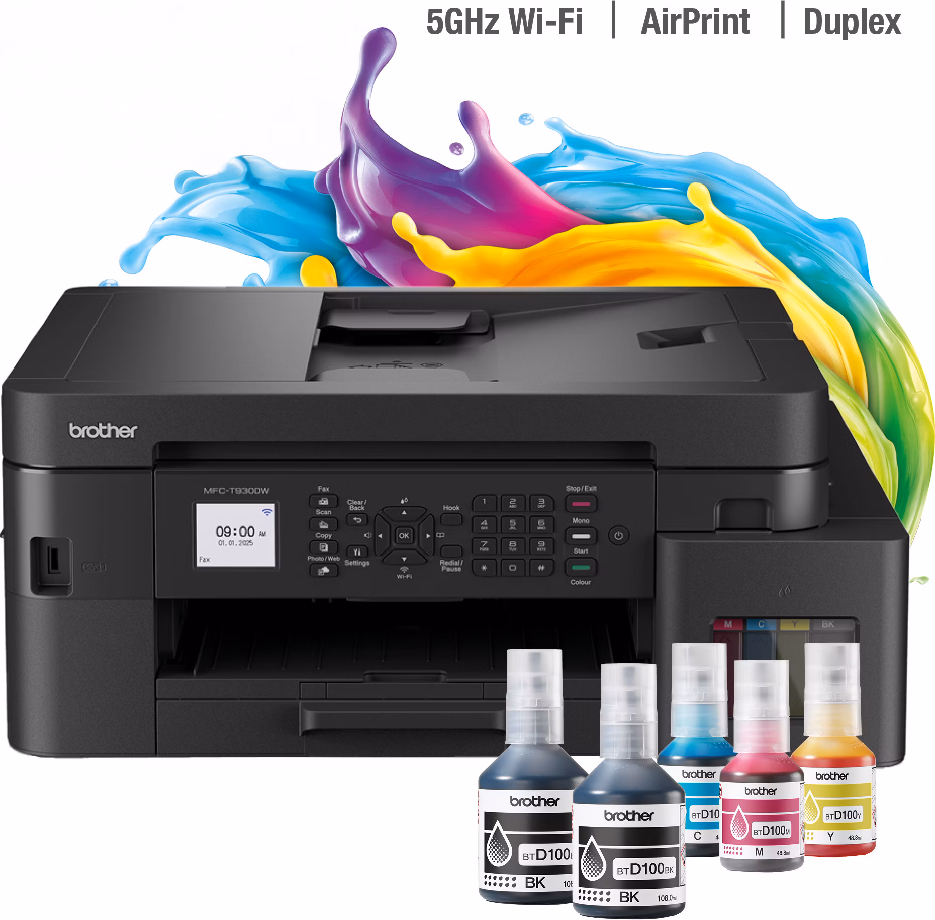 Brother MFC-T930DWYJ1 (tisk./kop./sken./fax) ink benefit plus, 17 stran/min, Duplex, ADF, WiFi, LAN, 128MB,  černá