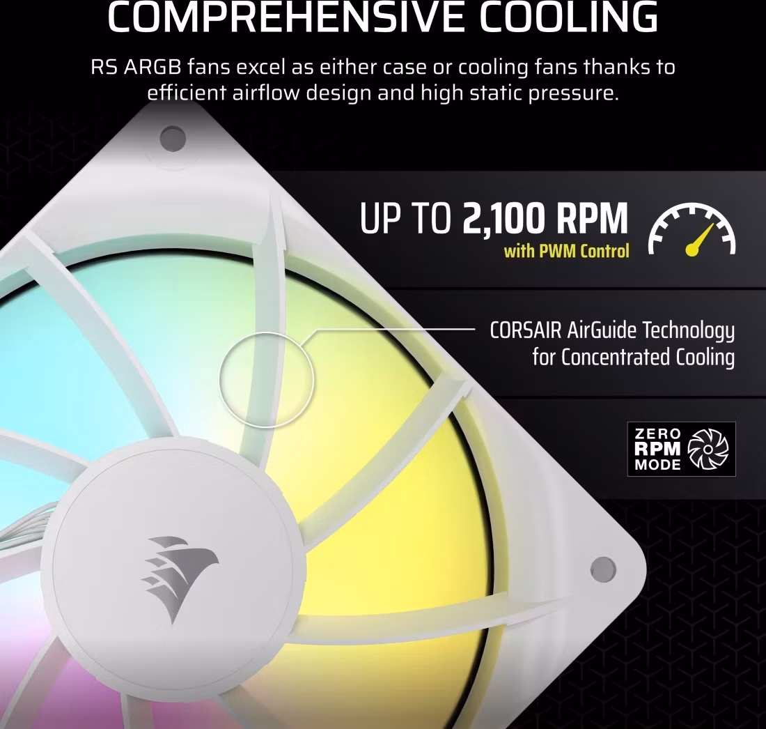 CORSAIR ventilátor RS120 ARGB, 120mm, W