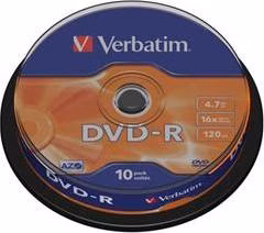 VERBATIM DVD-R AZO 4,7GB, 16x, spindle 10 ks