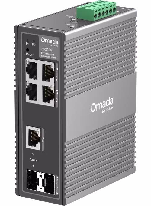 TP-Link IES206G - 6-portový Omada Industry Switch, 4x GLAN, 1x SFP, 1x Combo Gigabit SFP