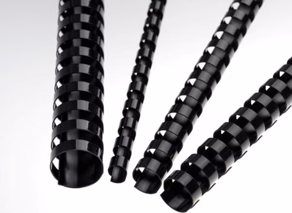 EUROSUPPLIES plastové hřbety/ formát A4/ 16mm/ černé/ 100 pack
