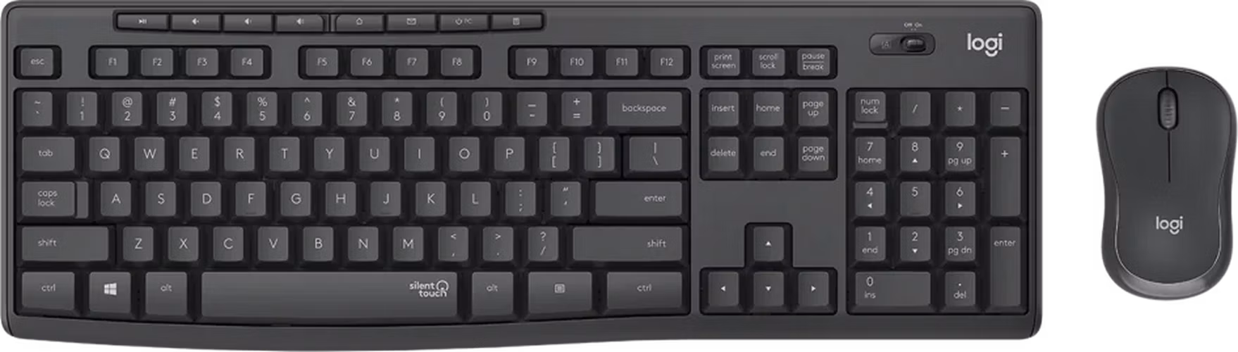 Logitech Silent Wireless Combo MK295, bezdrôtová klávesnica + myš, 2.4 GHz, CZ/SK, grafit