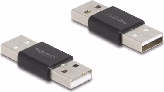 Delock Adaptér měnící „pohlaví“ USB 2.0 Typ-A ze zástrčky na zástrčku, kovový