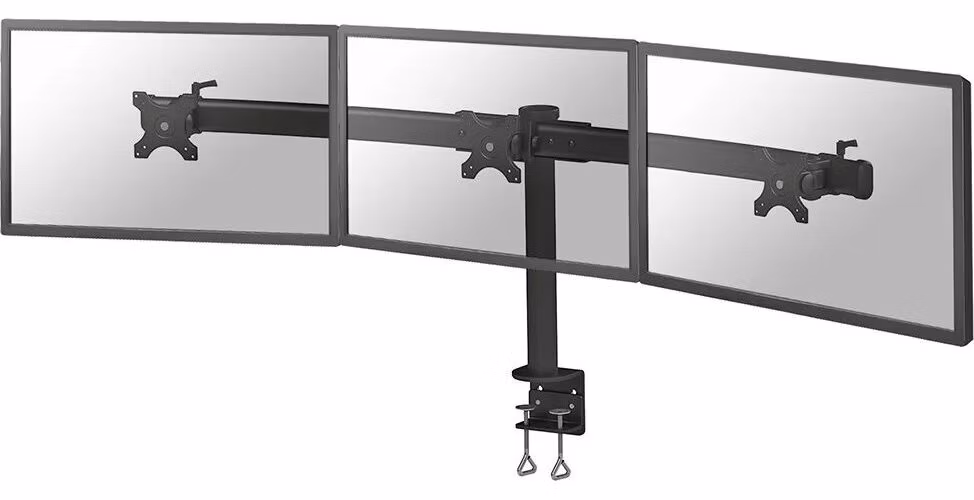 Neomounts FPMA-D700D3/Držák displeje/na stůl/10-27"/svorka/VESA 100X100/nosn. 3x8kg/3 displeje/černý
