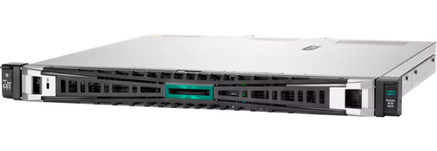 HPE ProLiant DL20 Gen11 6325P 3.5GHz 4c 1P 1x32GB-U 4SFF 2x480GB SSD 1x1000W PS EU Server