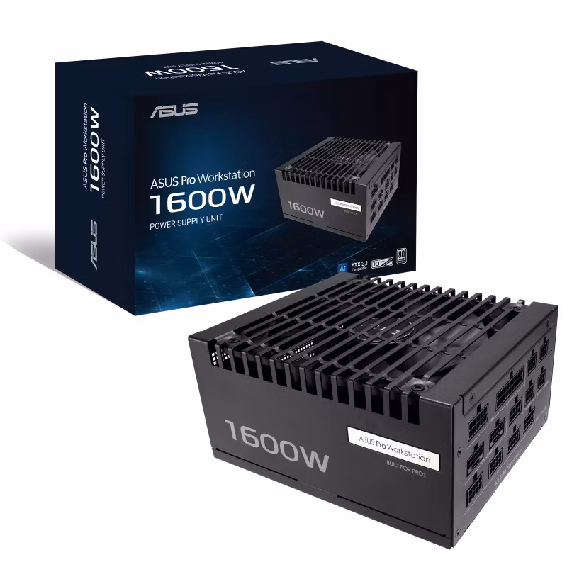 ASUS zdroj Pro WS 1600W Platinum, 140mm, Plně modulární, 80 Plus Platinum, ATX 3.1